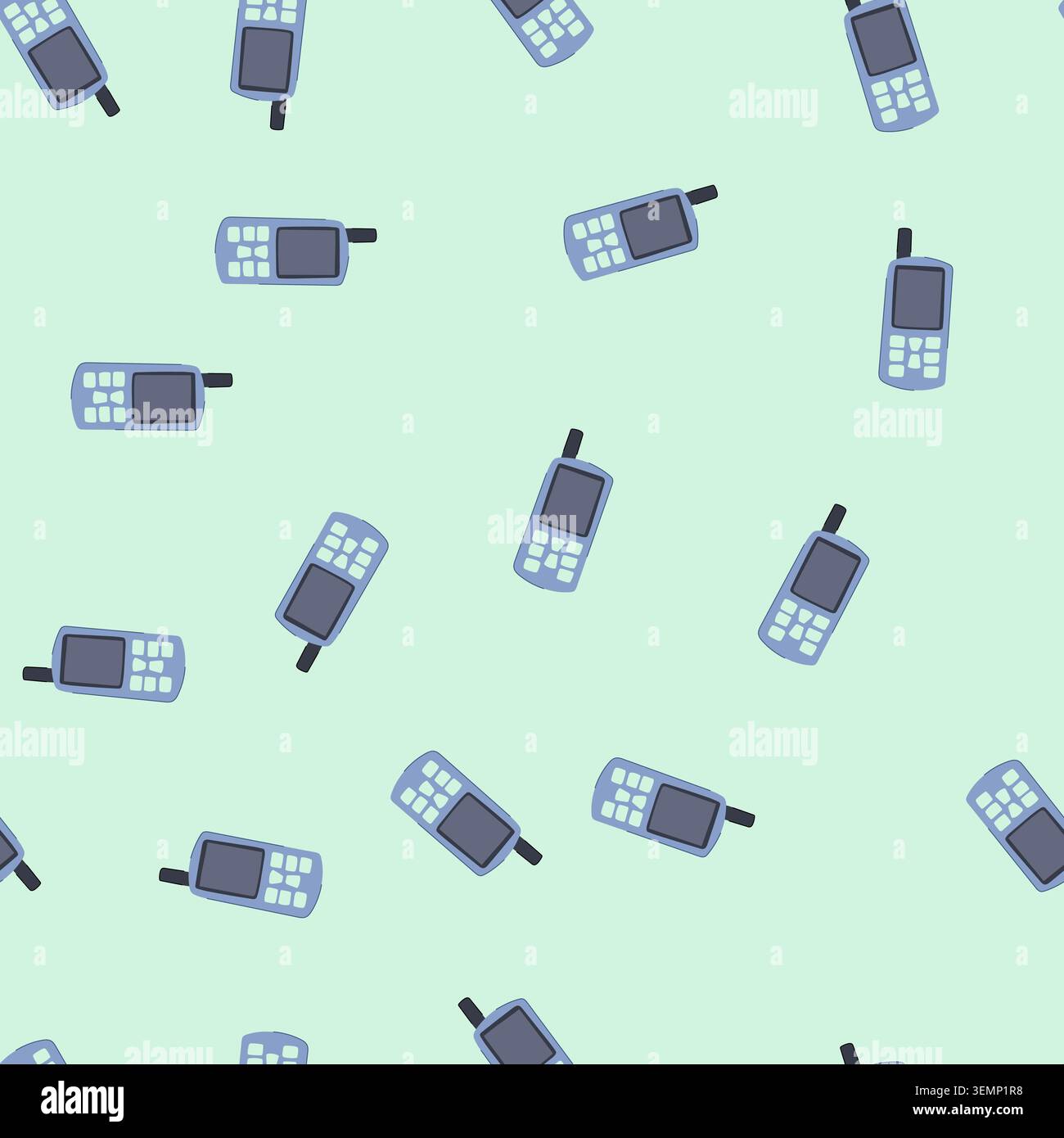 seamless pattern map handheld gps cartoon vector Stock Vector