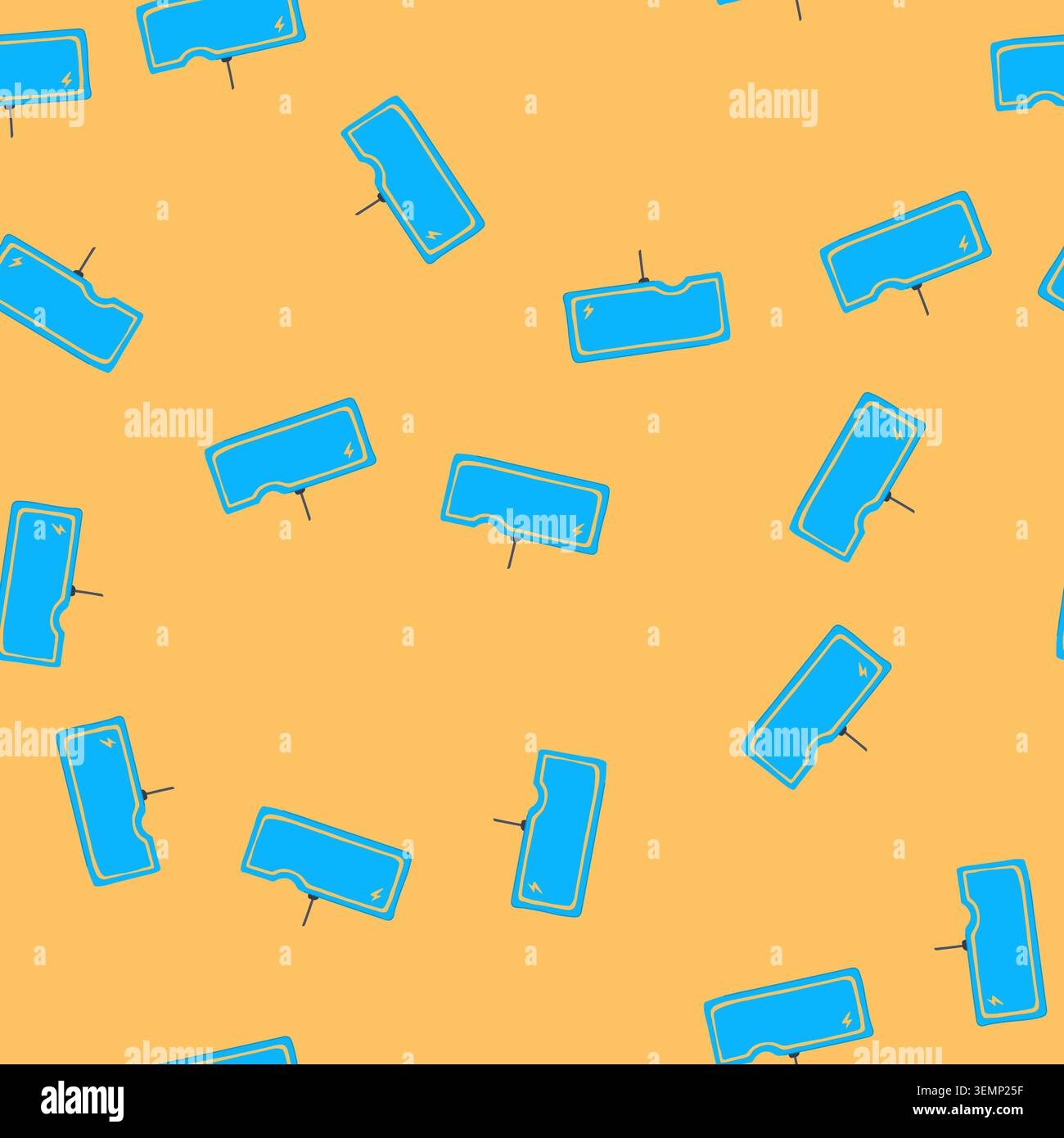 seamless pattern qi charging mat cartoon vector Stock Vector