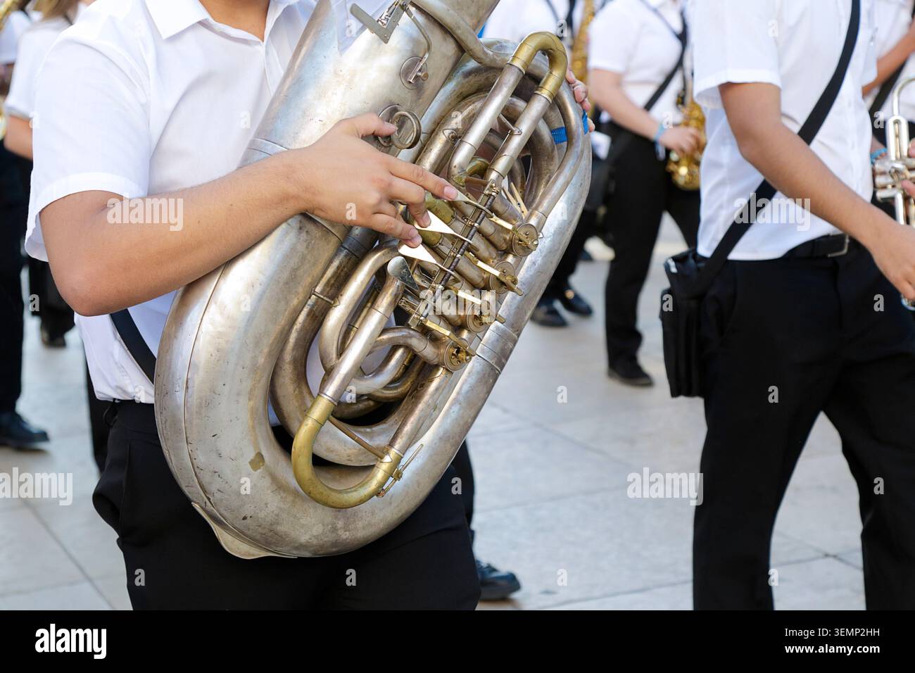White sousaphone hi-res stock photography and images - Alamy