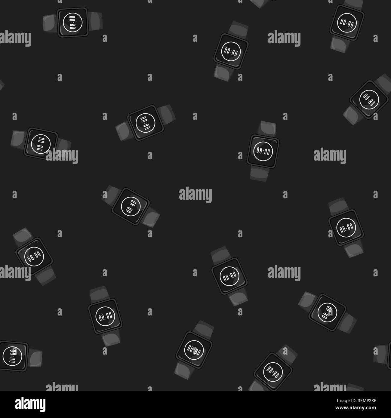 seamless pattern sport watch tracker cartoon vector Stock Vector