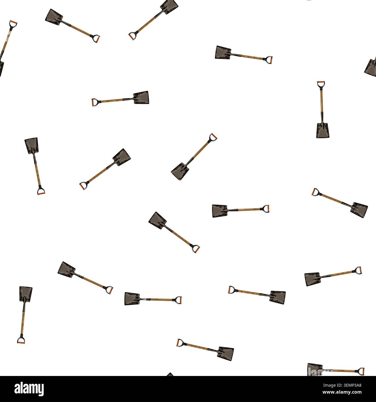 pattern steel shovel tool cartoon vector Stock Vector