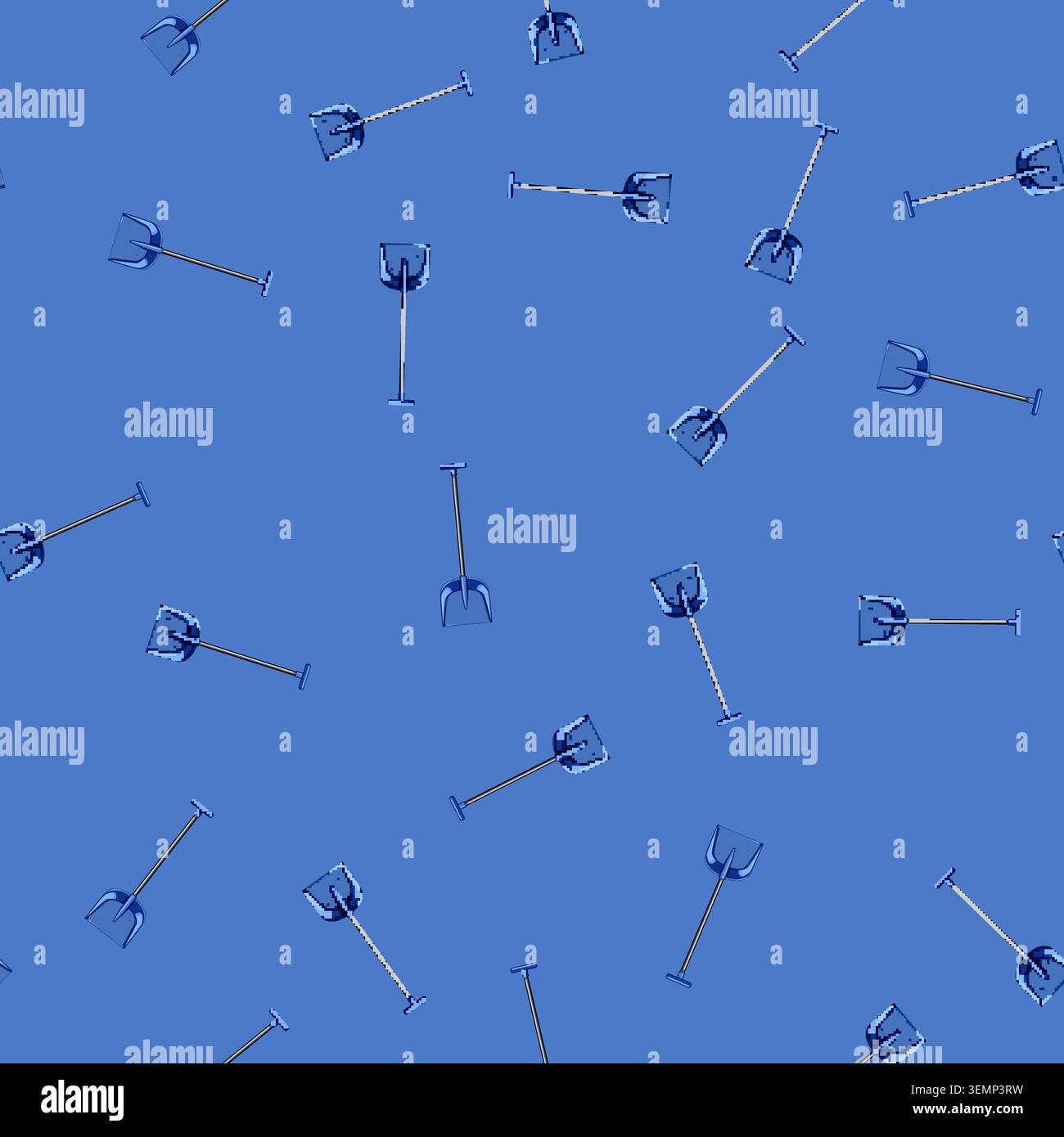 seamless pattern outdoors snow shovel cartoon vector Stock Vector