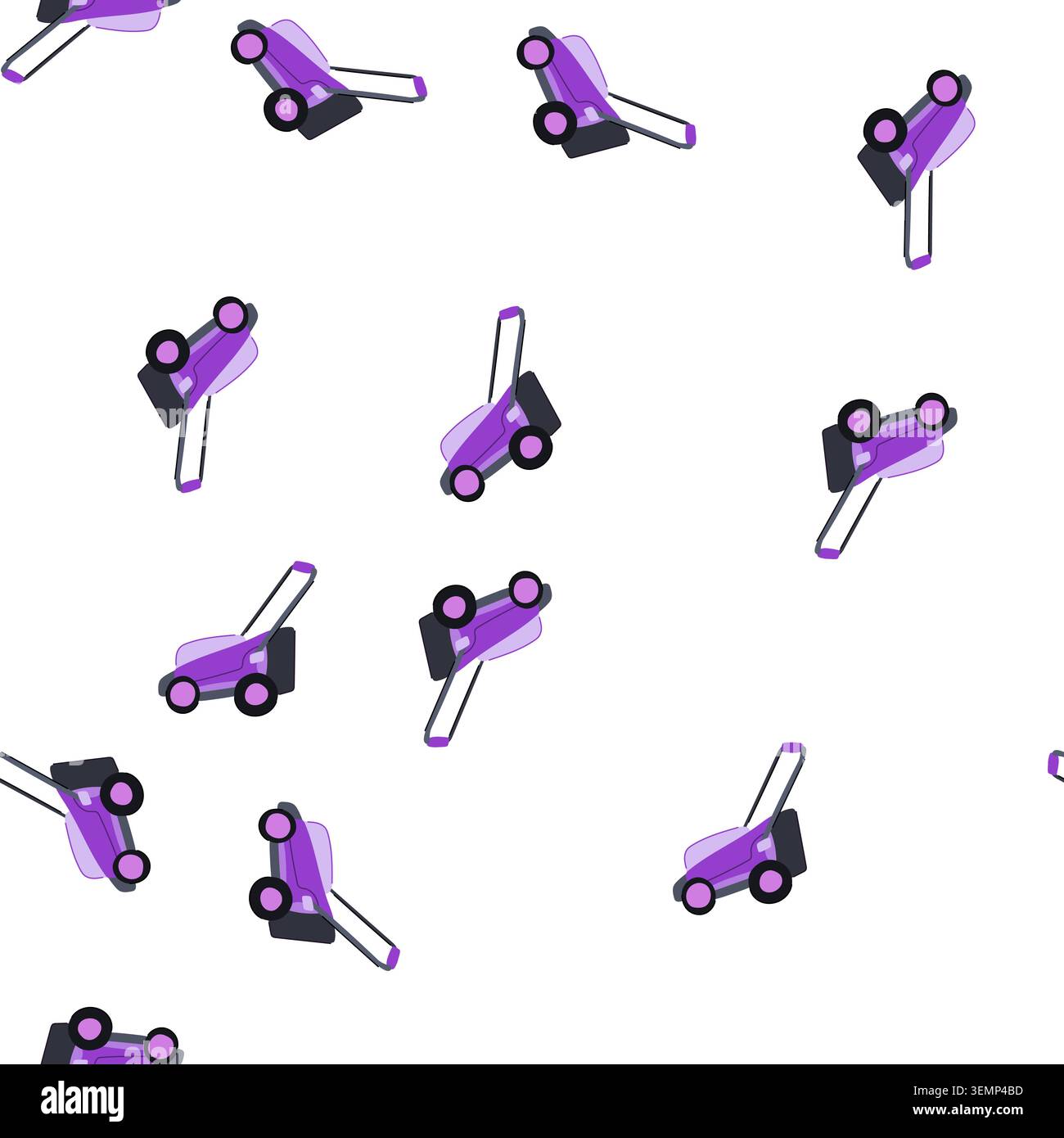 pattern garden lawn mower cartoon vector Stock Vector