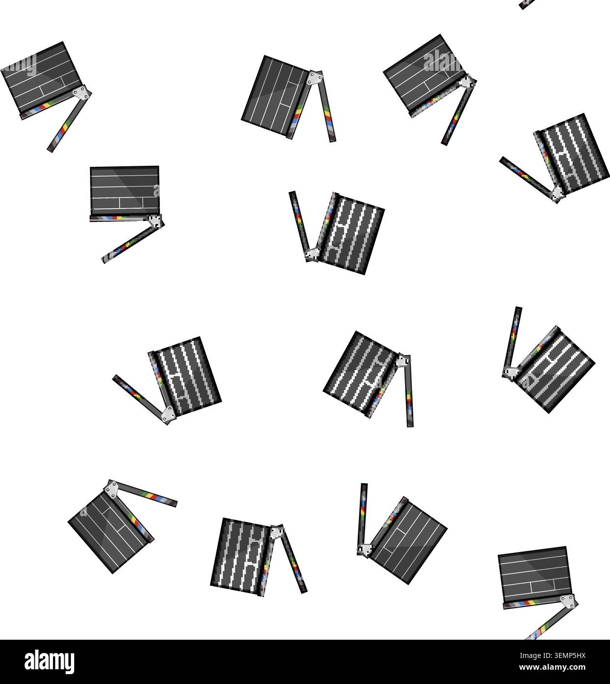 pattern cinema clapperboard cartoon vector Stock Vector