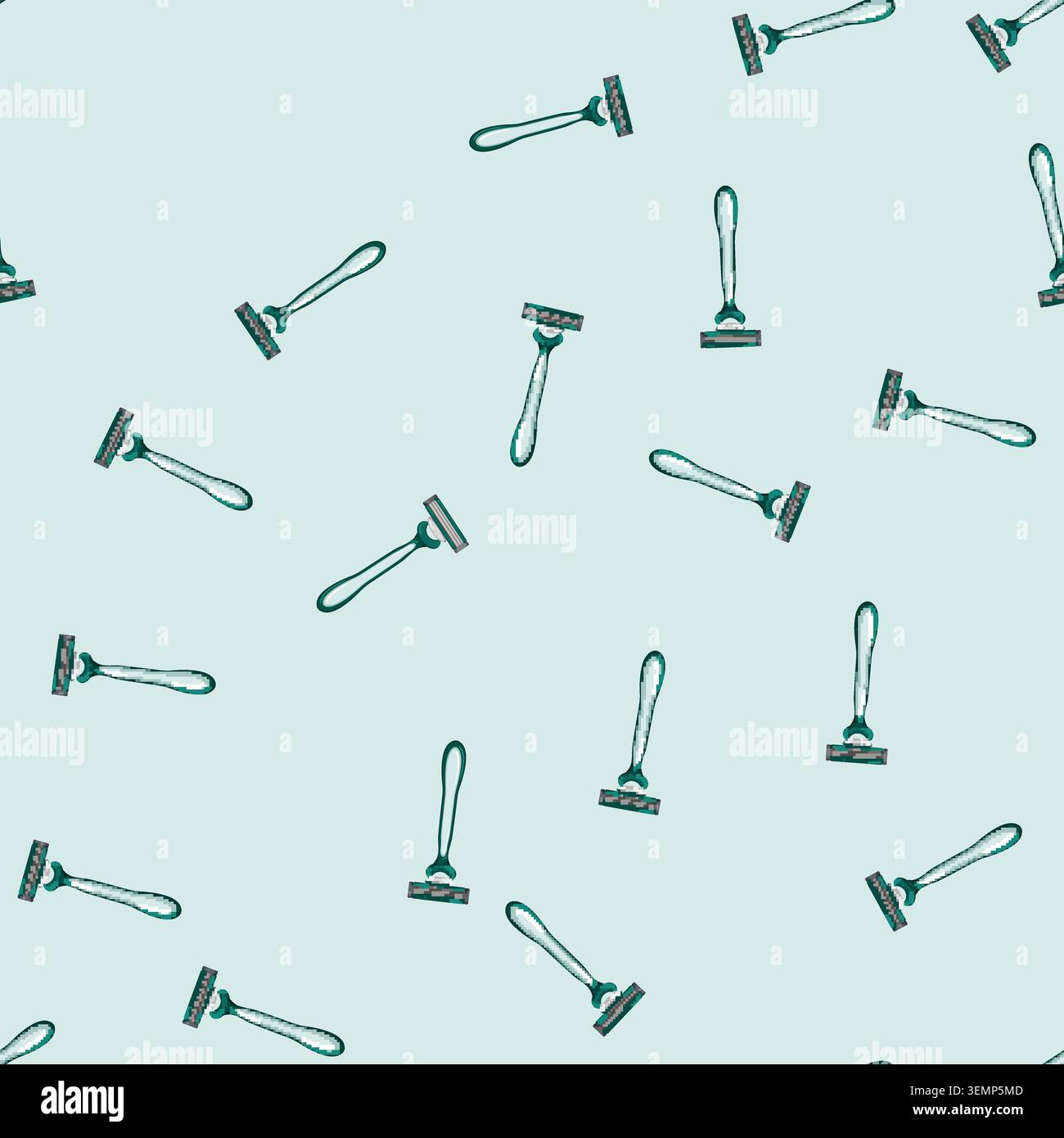 seamless pattern beard shaver cartoon vector Stock Vector
