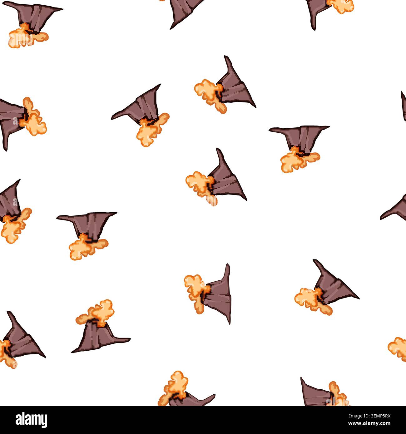 pattern ash volcano eruption cartoon vector Stock Vector