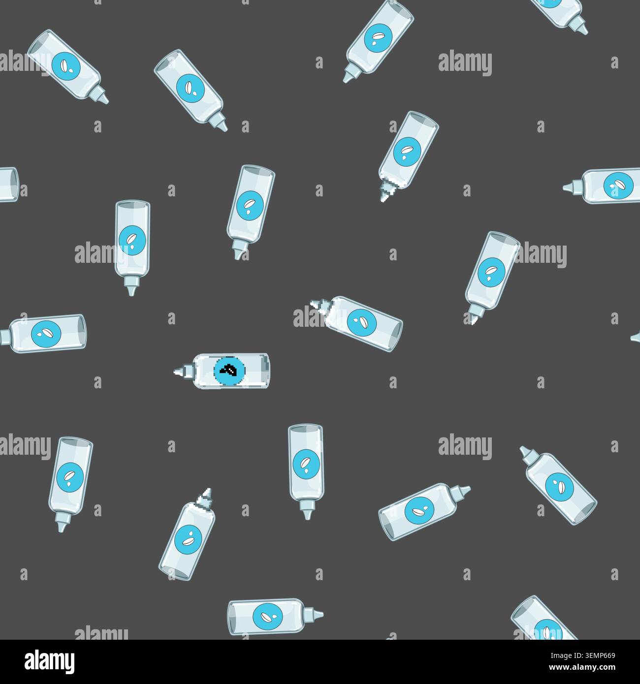seamless pattern optical contact lens solution cartoon vector Stock Vector