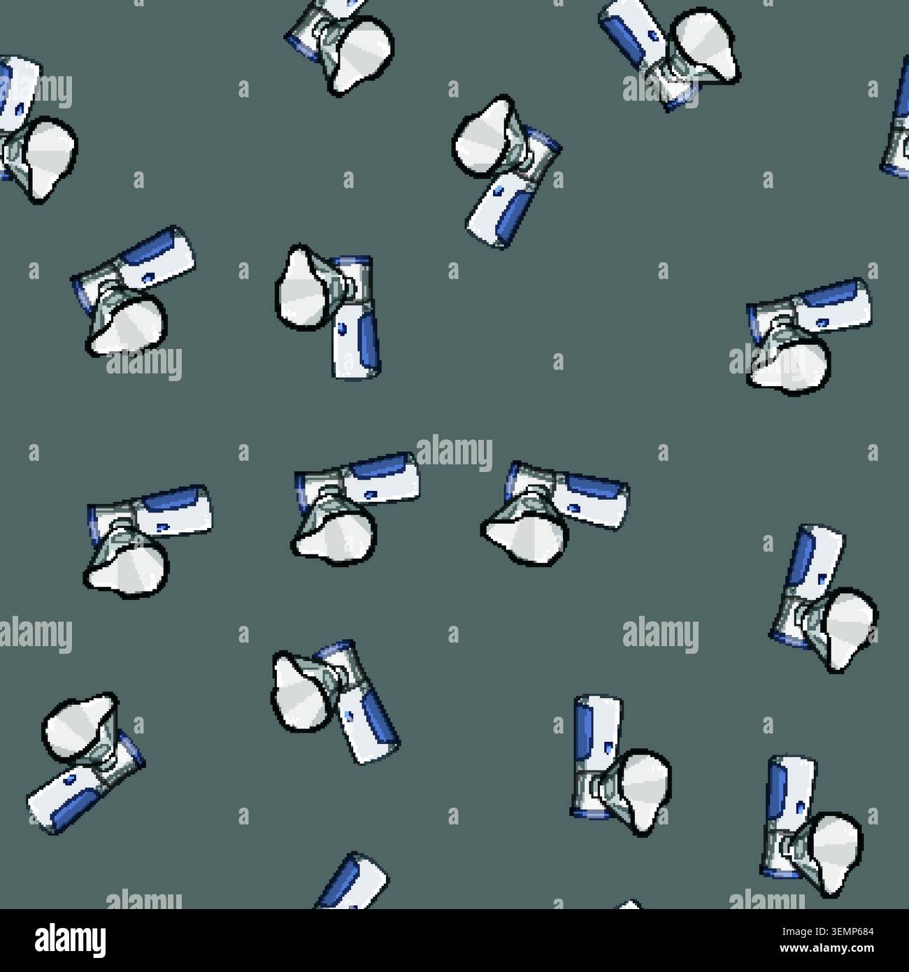 seamless pattern airway inhaler portable cartoon vector Stock Vector