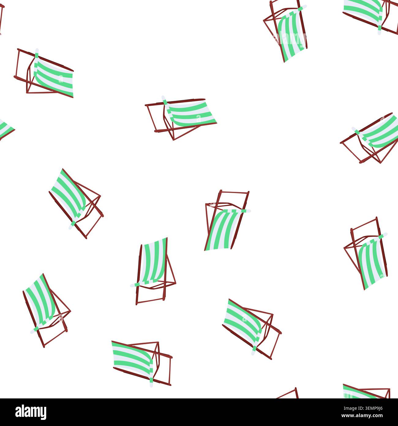 pattern relaxation deck chair cartoon vector Stock Vector