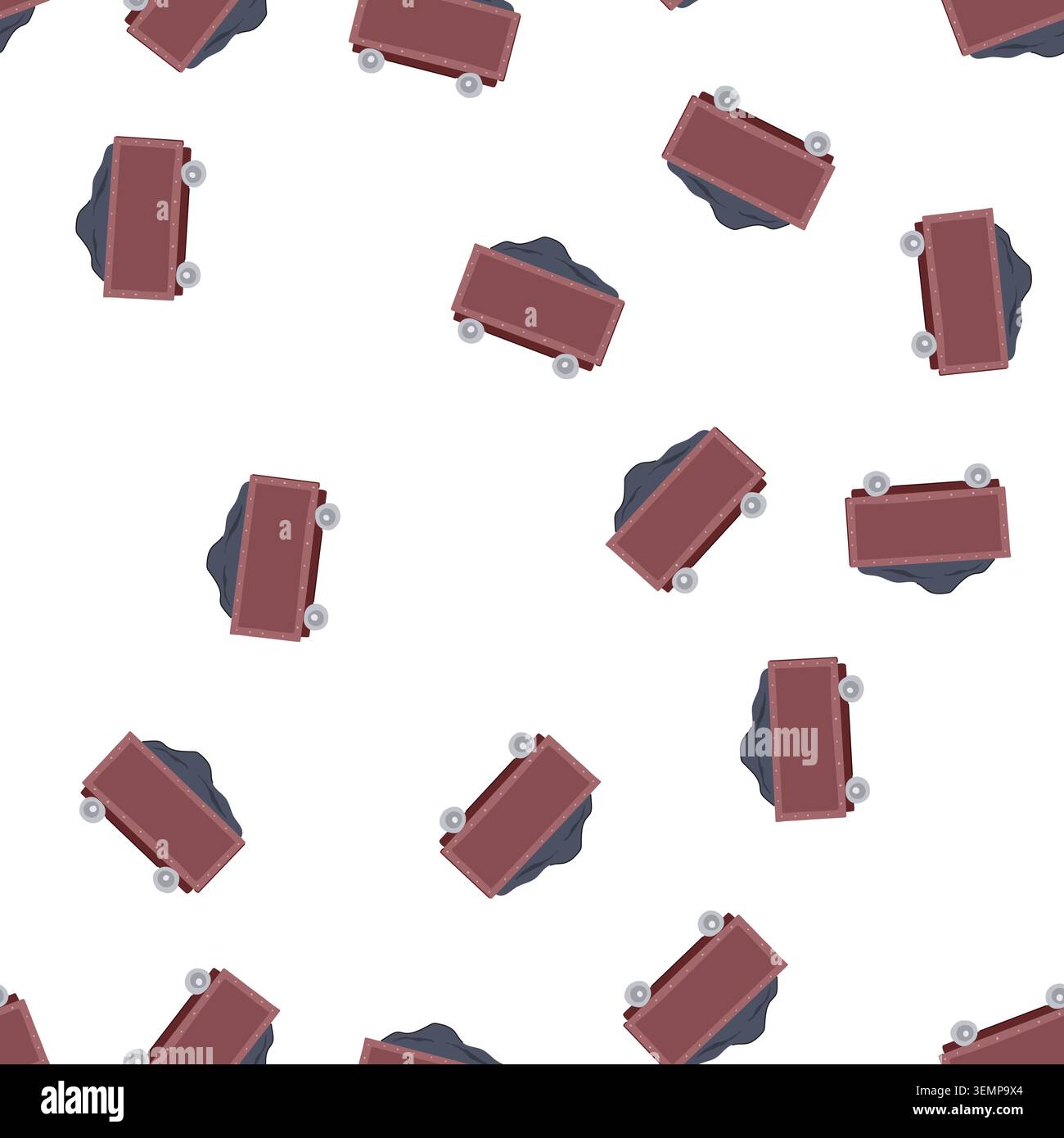pattern freight coal wagon cartoon vector Stock Vector