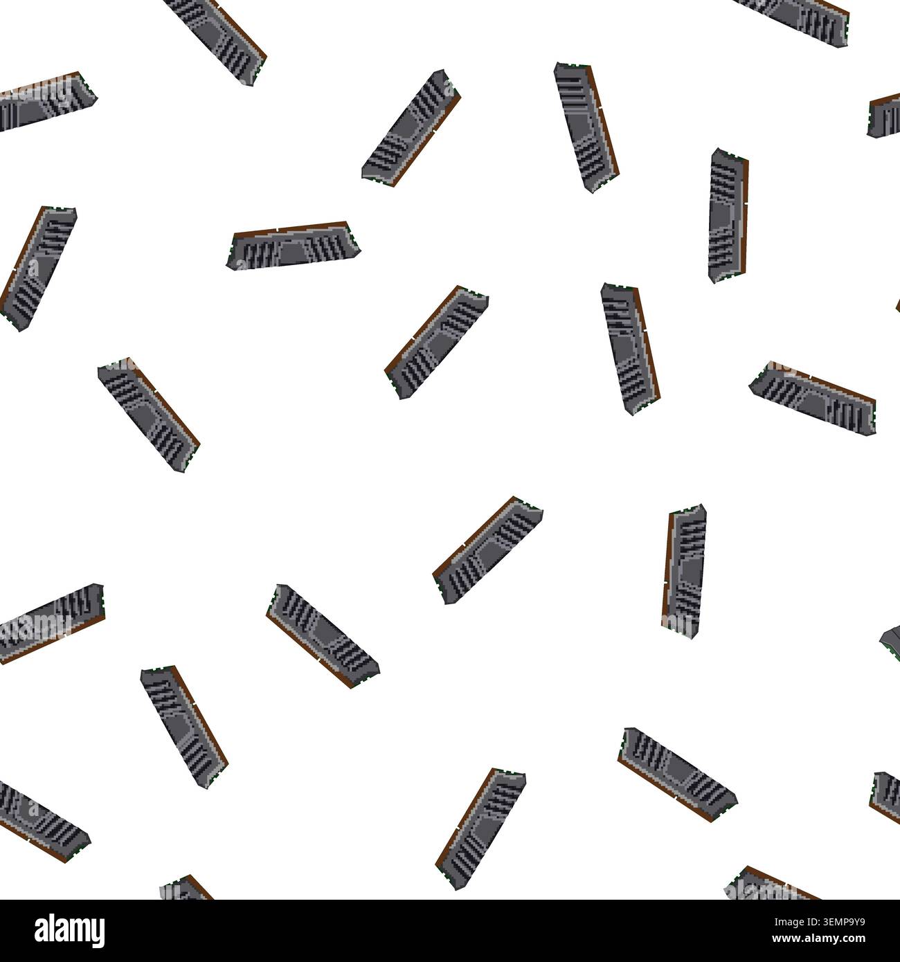 pattern hardware desktop memory cartoon vector Stock Vector