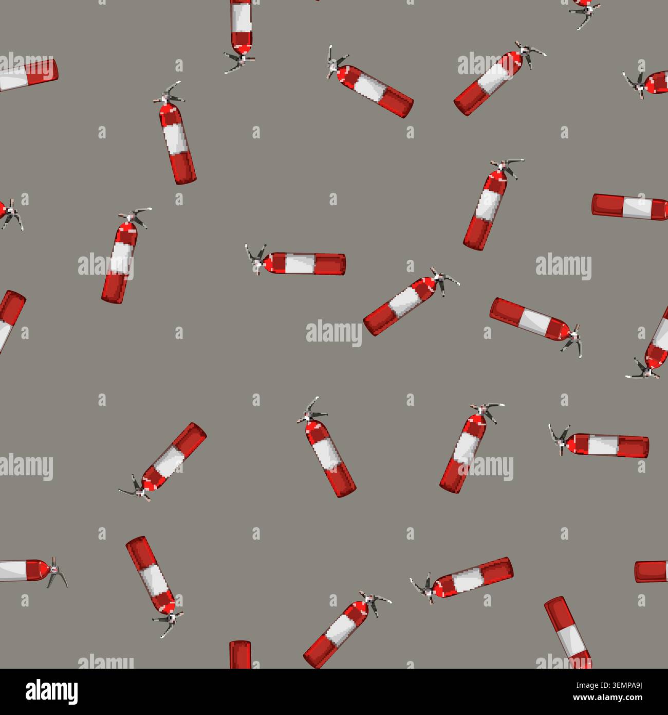 seamless pattern flame fire extinguisher cartoon vector Stock Vector