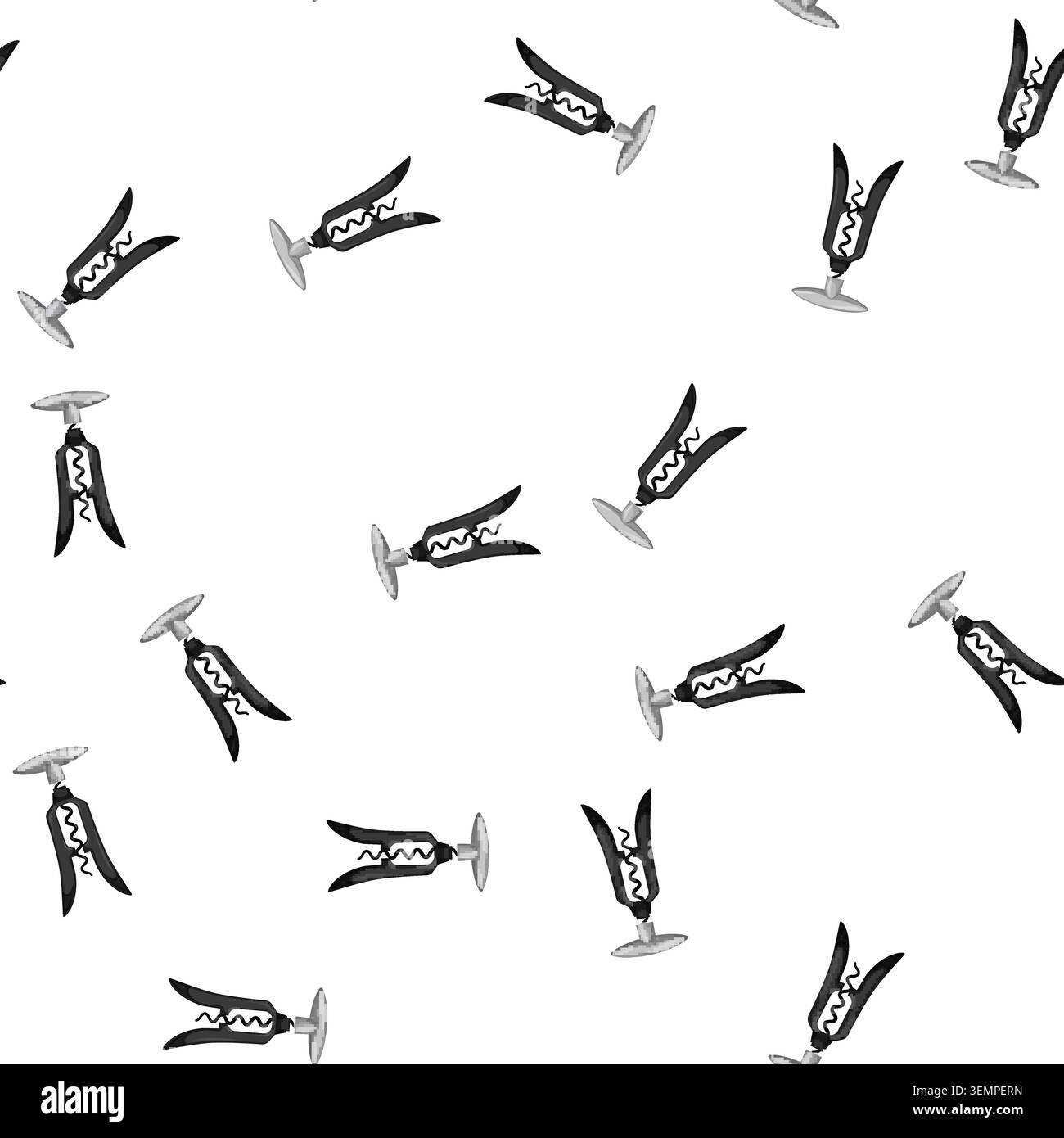 pattern bottle corkscrew wine cartoon vector Stock Vector