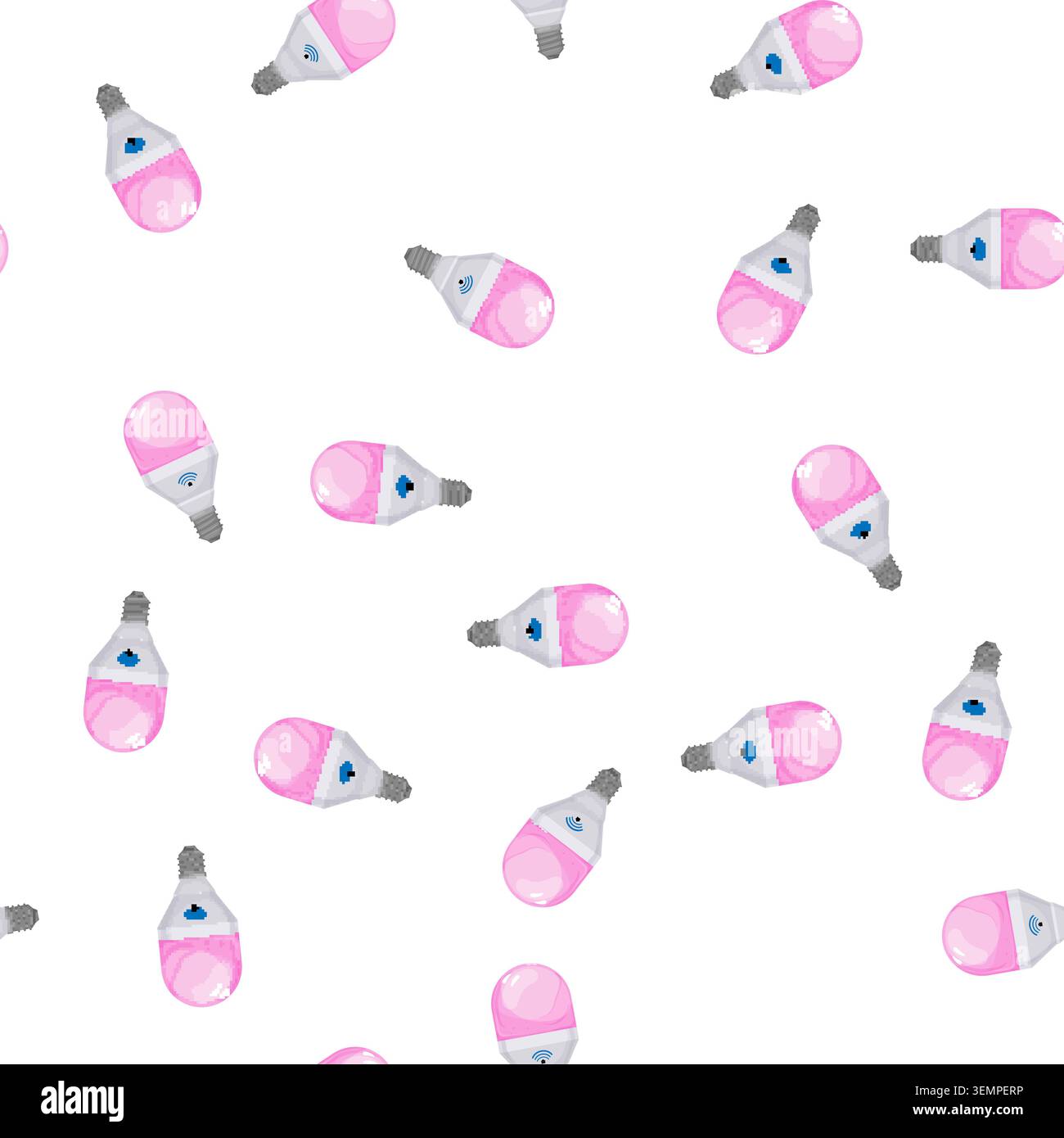 pattern remote smart light bulb cartoon vector Stock Vector