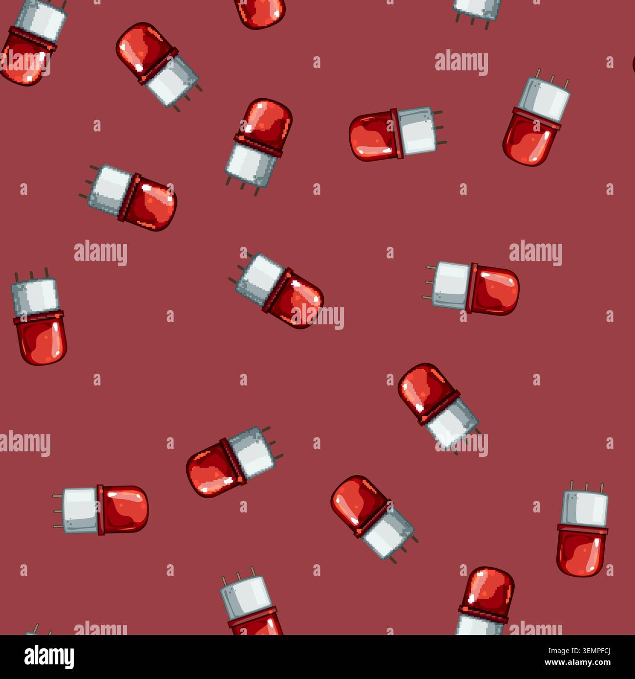 seamless pattern siren siren cartoon vector Stock Vector
