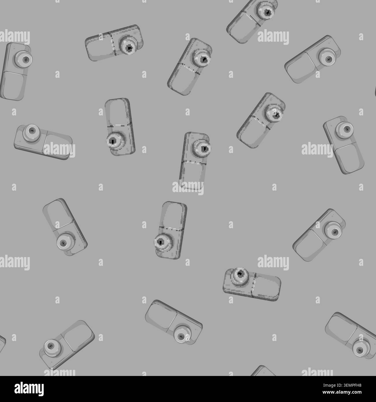 seamless pattern steel door handle cartoon vector Stock Vector