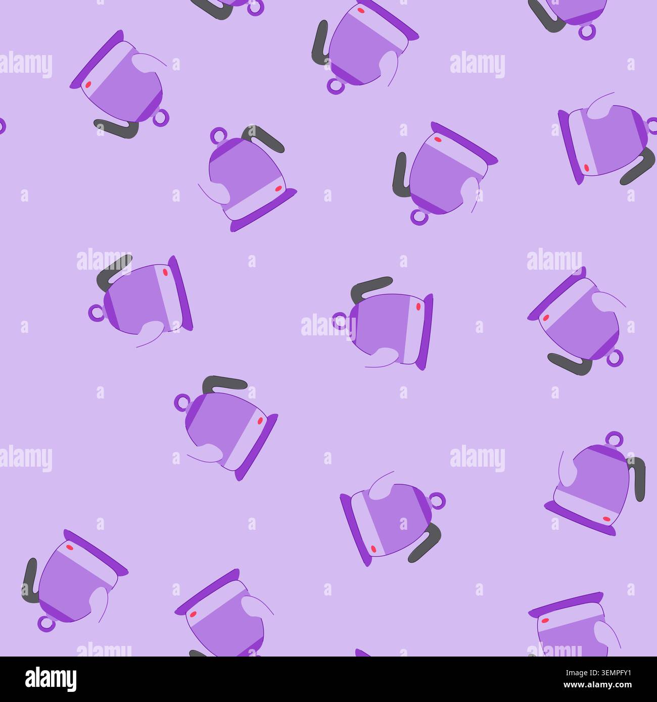seamless pattern beverage teapot electric cartoon vector Stock Vector