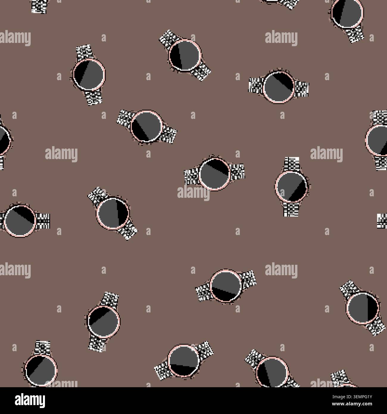 seamless pattern digital smart watch cartoon vector Stock Vector