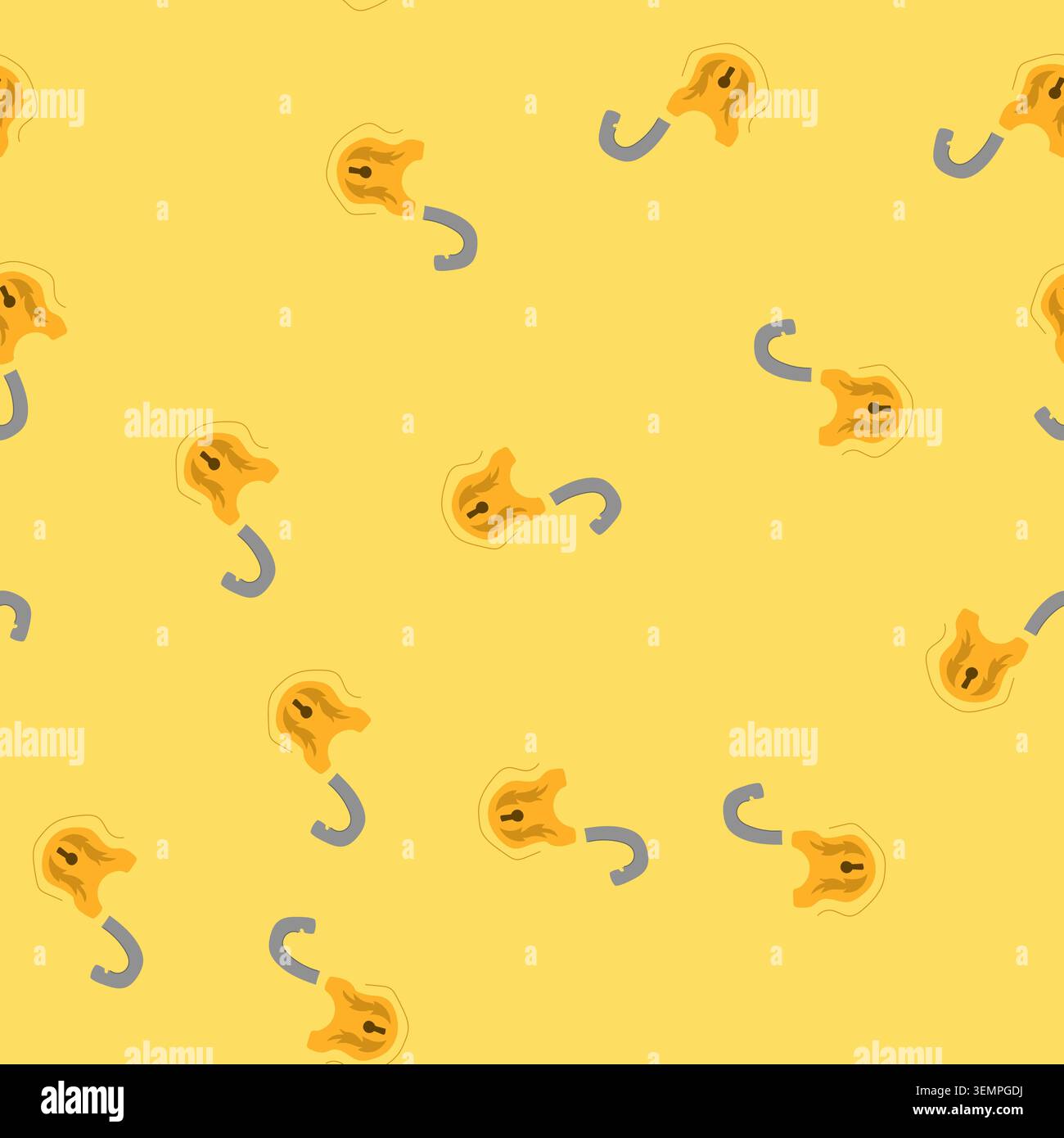 seamless pattern security padlock vintage cartoon vector Stock Vector