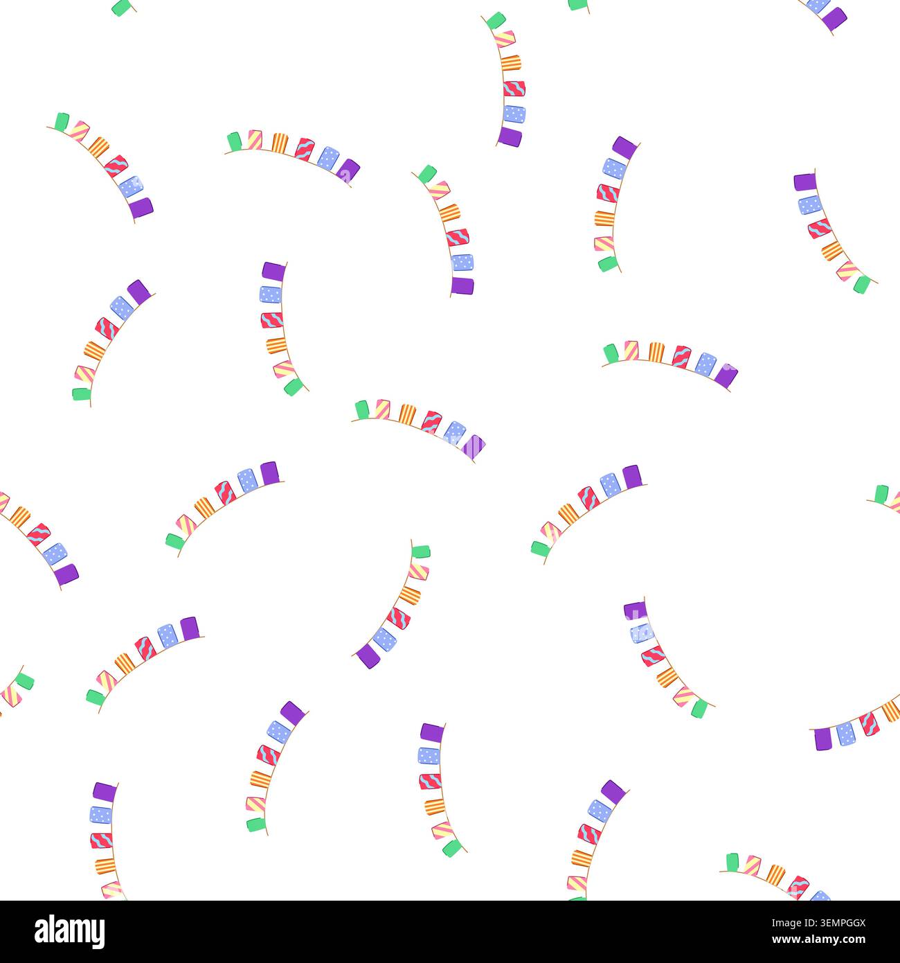 pattern garland birthday flags cartoon vector Stock Vector