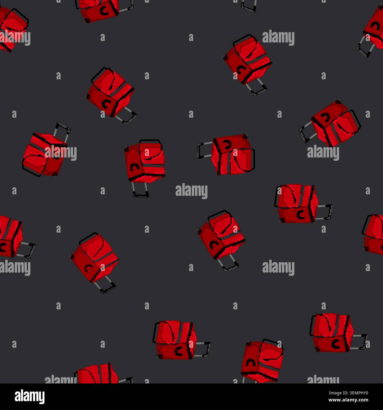 seamless pattern ice cooler box cartoon vector Stock Vector