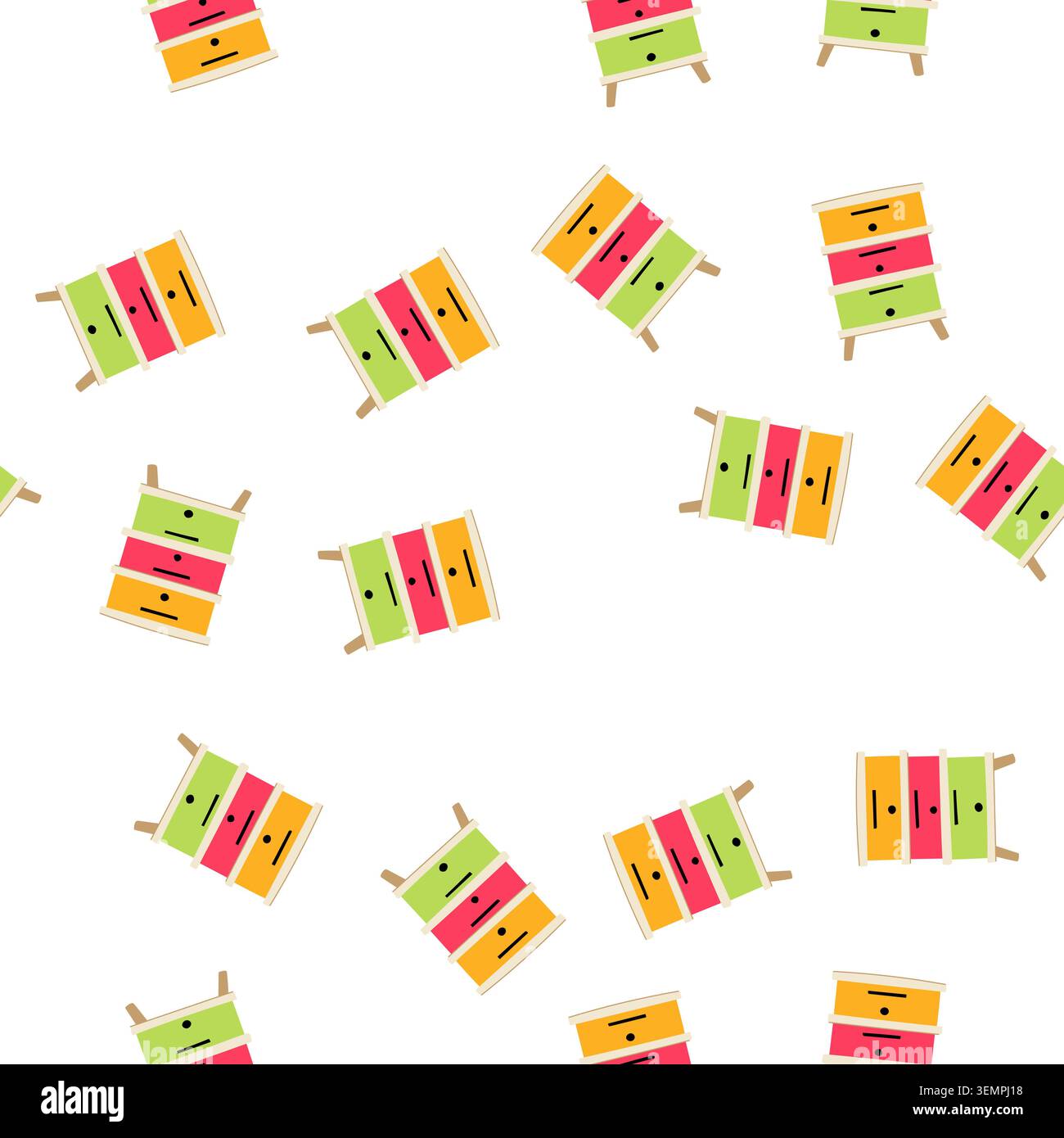 pattern wax hive cartoon vector Stock Vector
