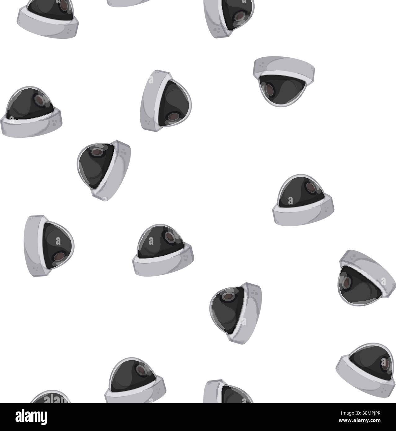 pattern technology security camera cctv cartoon vector Stock Vector