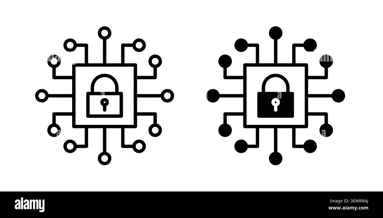 Cyber security icon graphic design. web icons vectors. Stock Vector