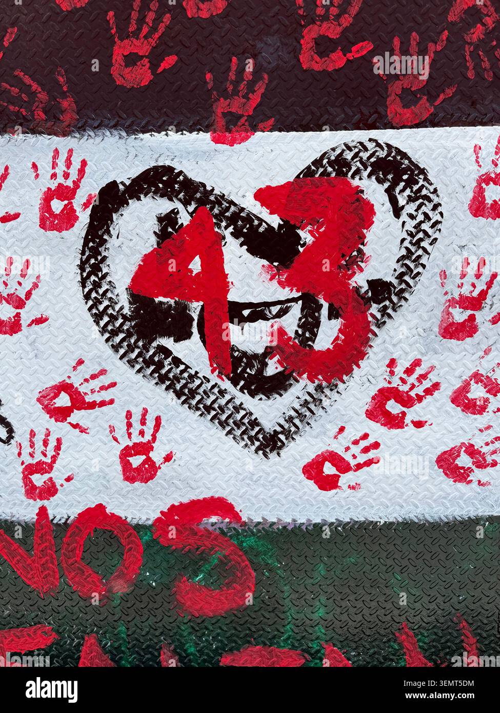 Pro-Palestinian street art downtown Mexico City, near Avenida Juárez and Alameda Central, Mexico. - Smartphone Captured Stock Image