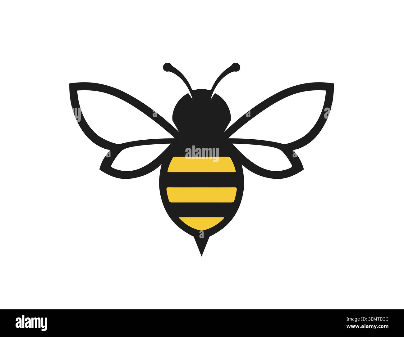 A professional and clean vector icon depicting a honey bee with distinct wings Stock Vector