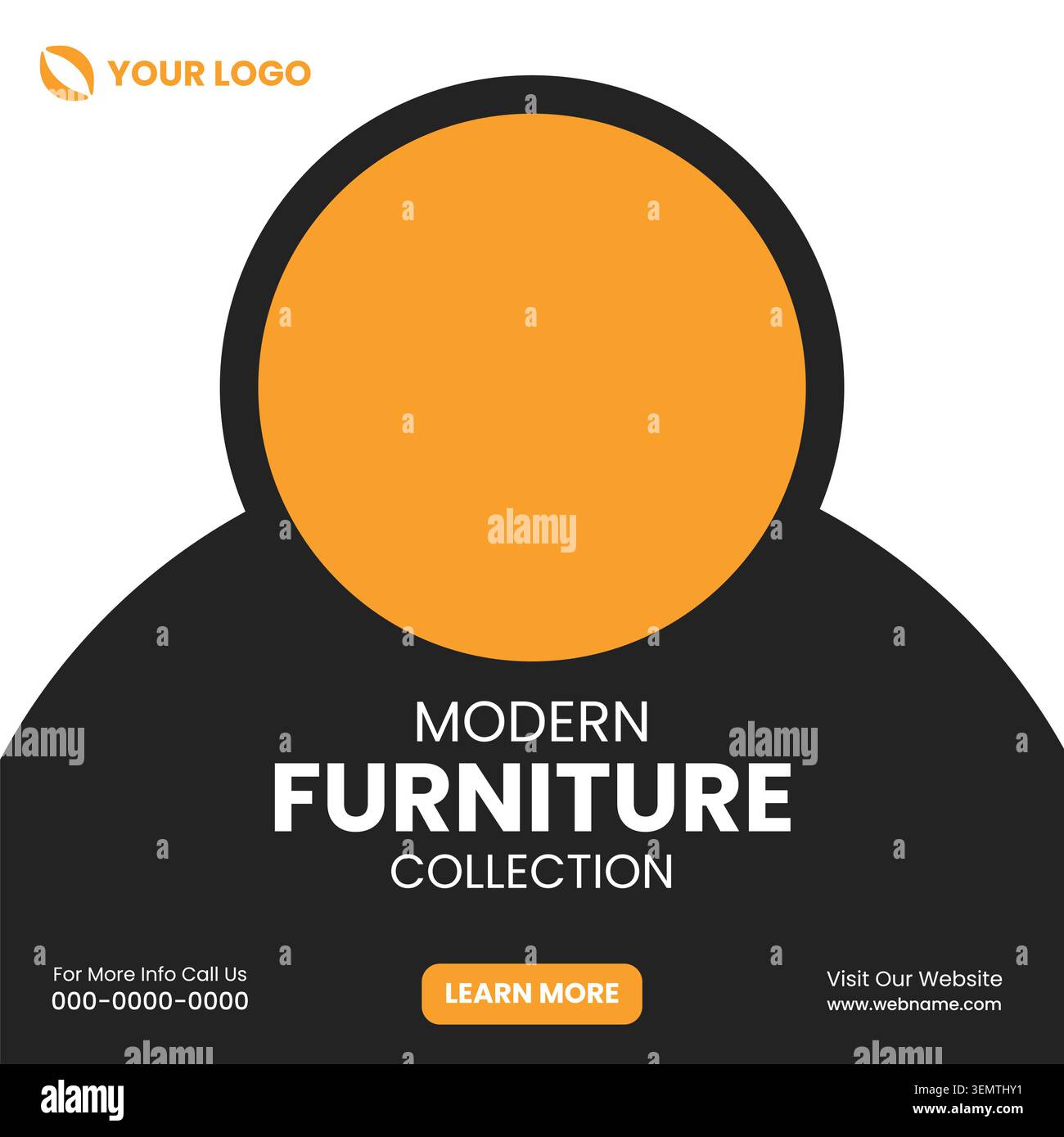 Modern Furniture Post Design Vector Template Stock Vector