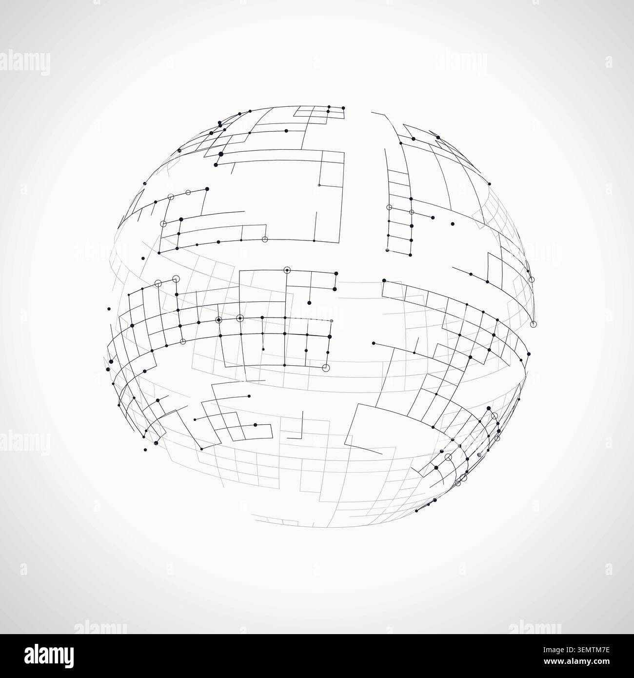 Tech Globe vector background with crisp scalable linework for microstock and commercial design projects. Stock Vector