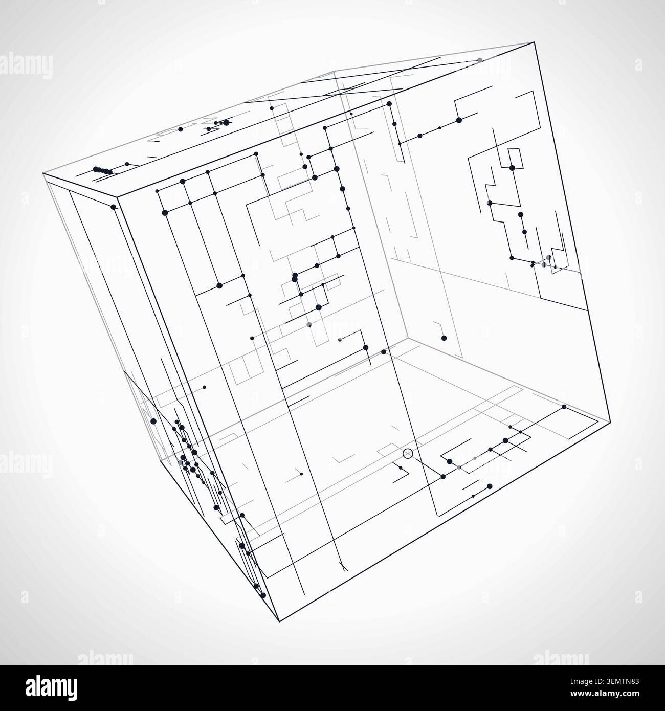 Wire Cube vector background with minimal abstract composition for microstock and commercial design projects. Stock Vector