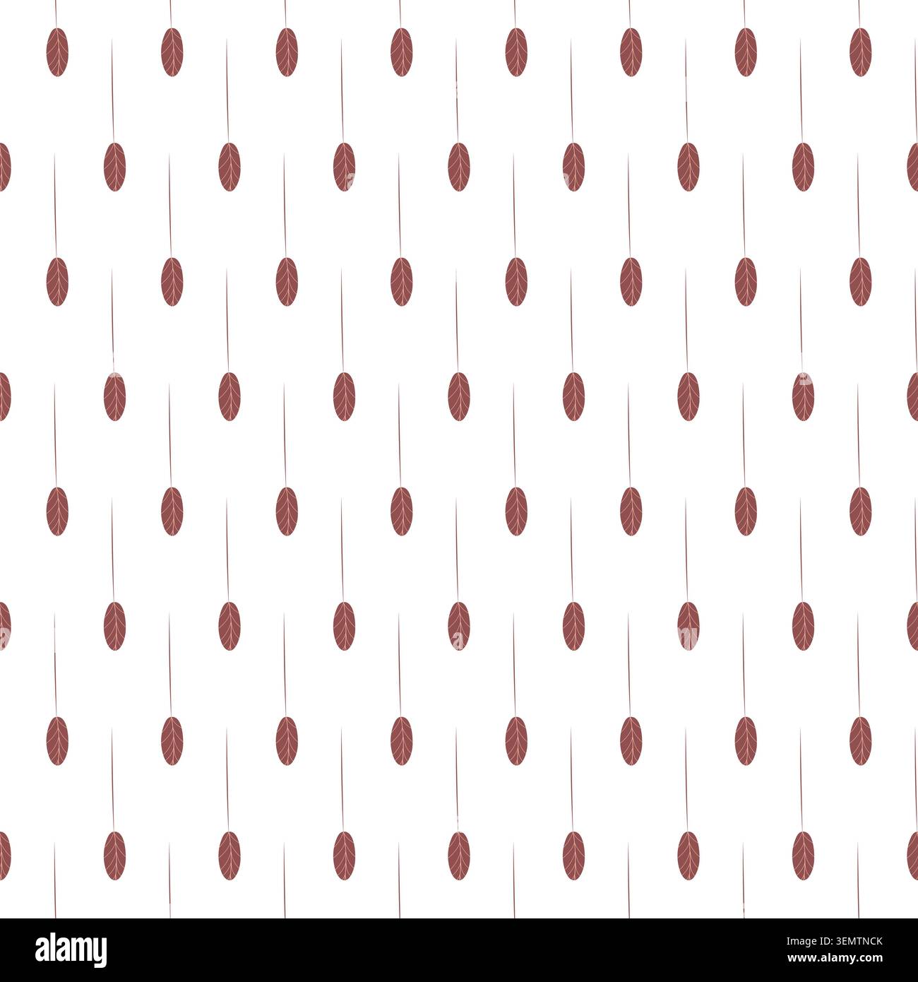 seamless botanical simple pattern with leaves in flat minimalist style Stock Vector