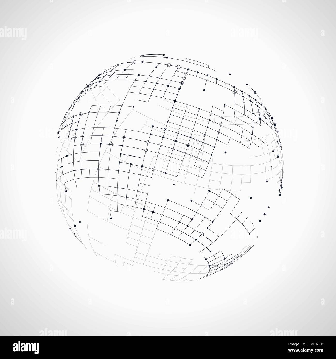 Abstract tech globe pattern with marketable vector styling for backgrounds, posters, and design templates. Stock Vector
