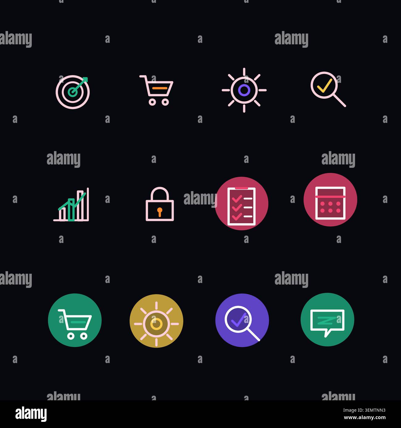 Icon Sets vector background with contemporary visual rhythm for microstock and commercial design projects. Stock Vector