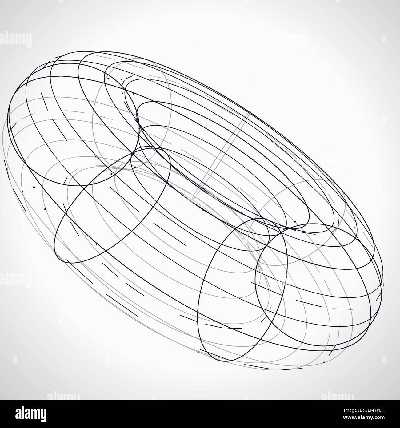 Wire Torus vector background with balanced copy space for microstock and commercial design projects. Stock Vector