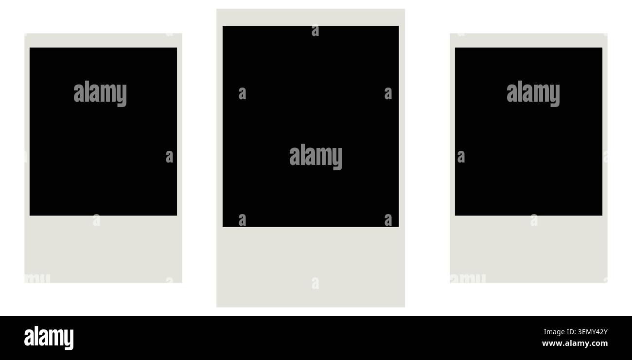 Three blank instant photo frames for memories Vector Stock Vector