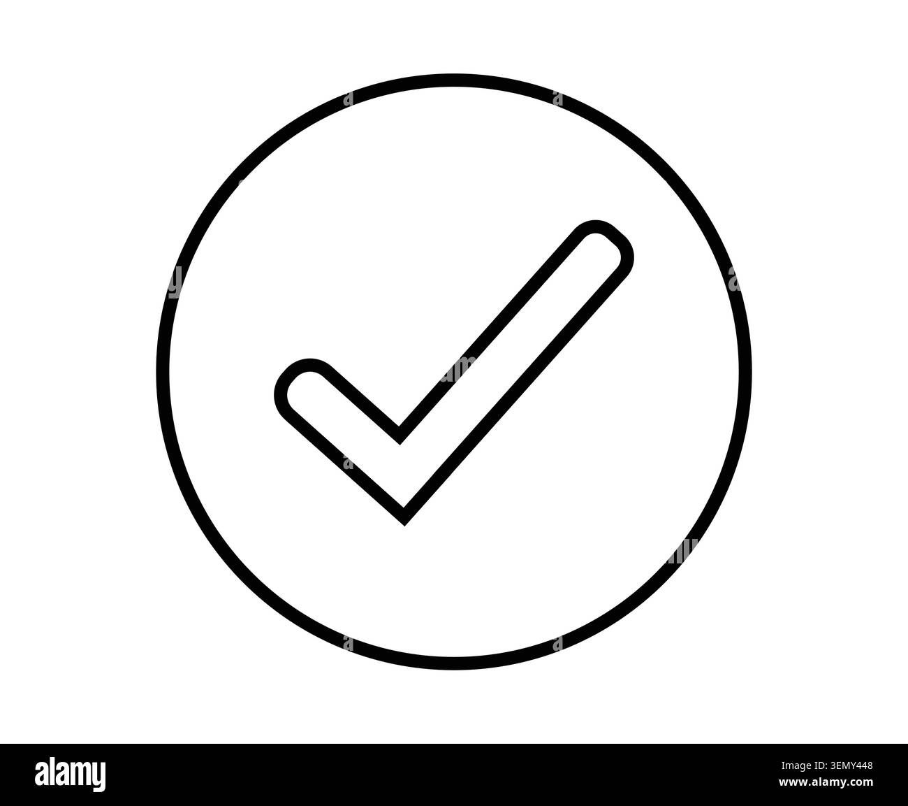 Black line check mark icon inside a circle Vector Stock Vector