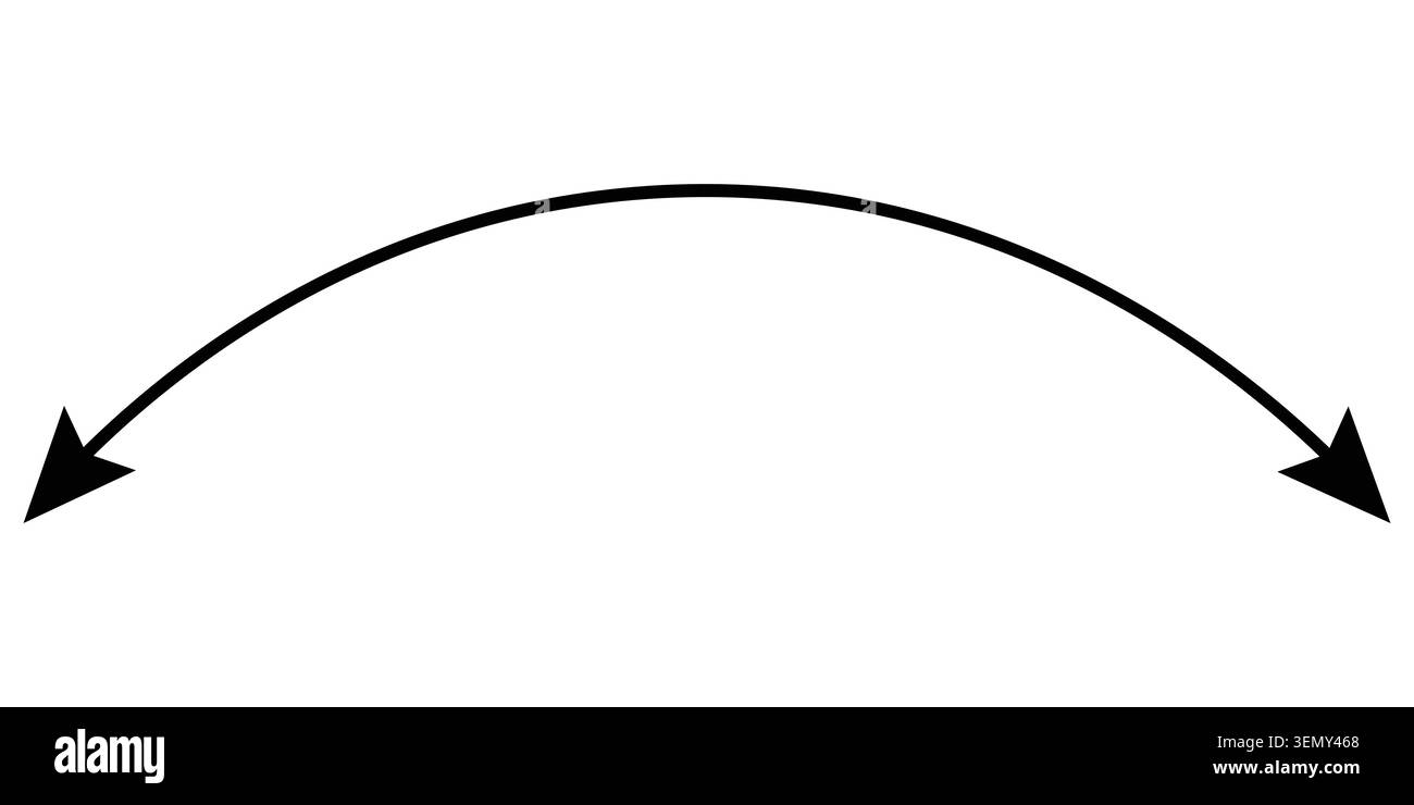 Black curved arrow pointing in two opposite directions Vector Stock Vector