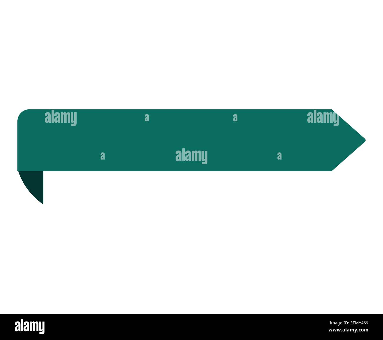 Dark green ribbon banner arrow shape for design elements Vector Stock Vector