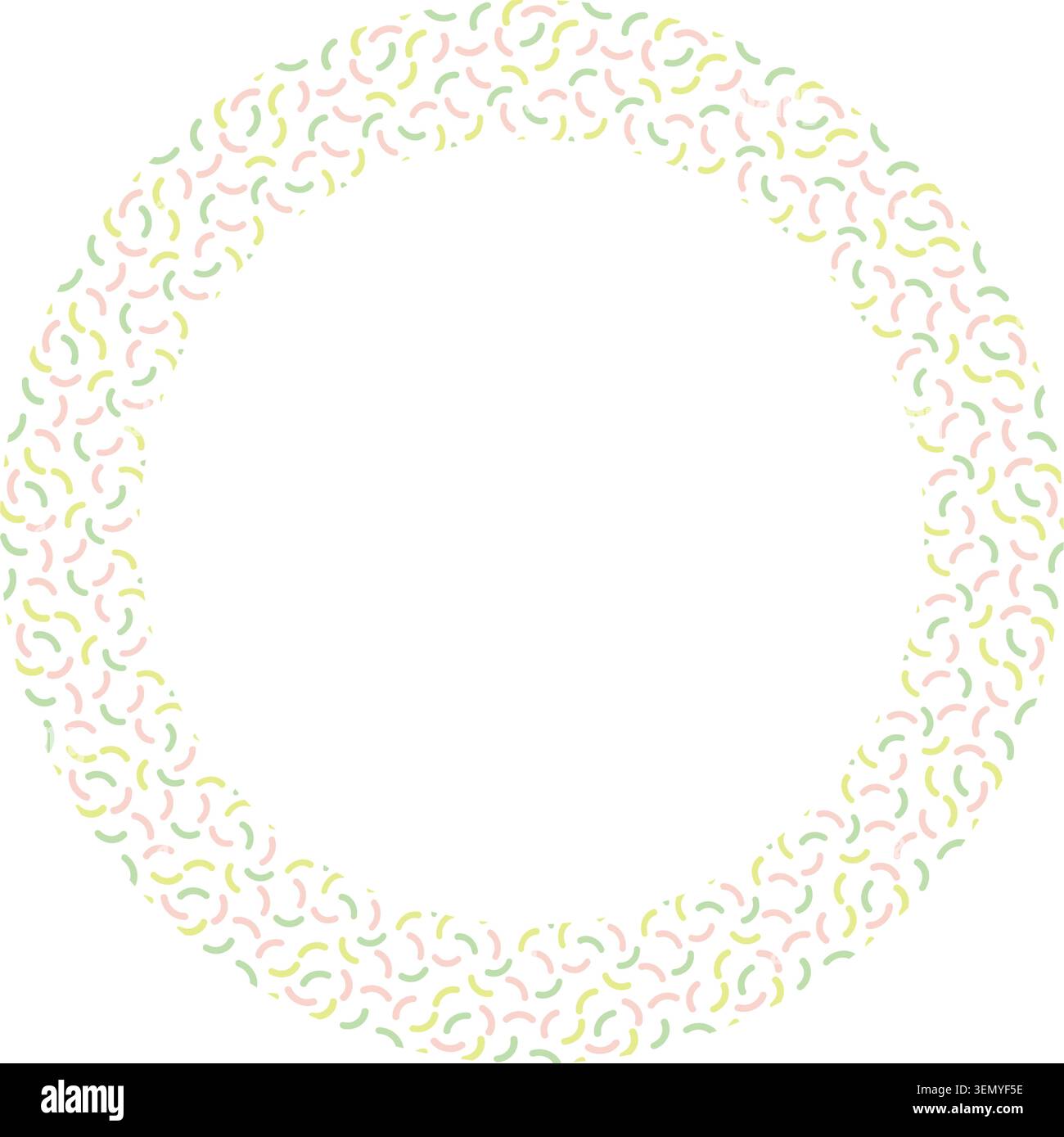 Pastel Mosaic Circle Border Vector Illustration Decorative Round Frame Stock Vector