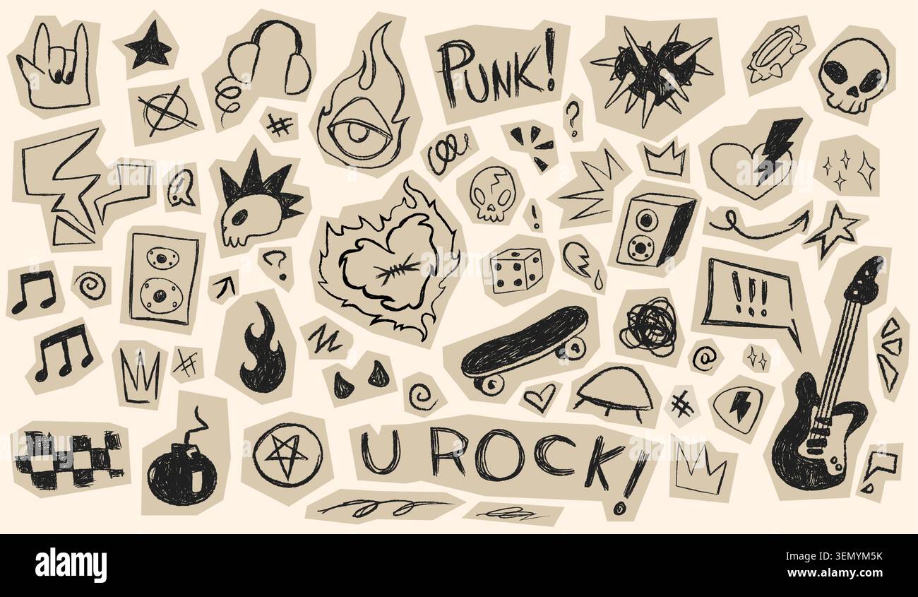 Rock music collage Stock Vector Images - Alamy