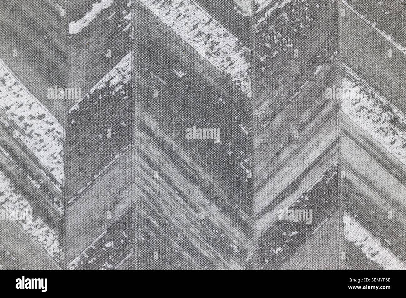 Grey herringbone wallpaper texture with weathered stone pattern Stock Photo