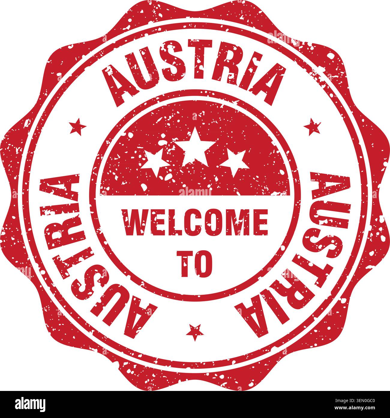 Welcome to Austria stamp. Welcome to Austria red grunge round stamp Stock Vector