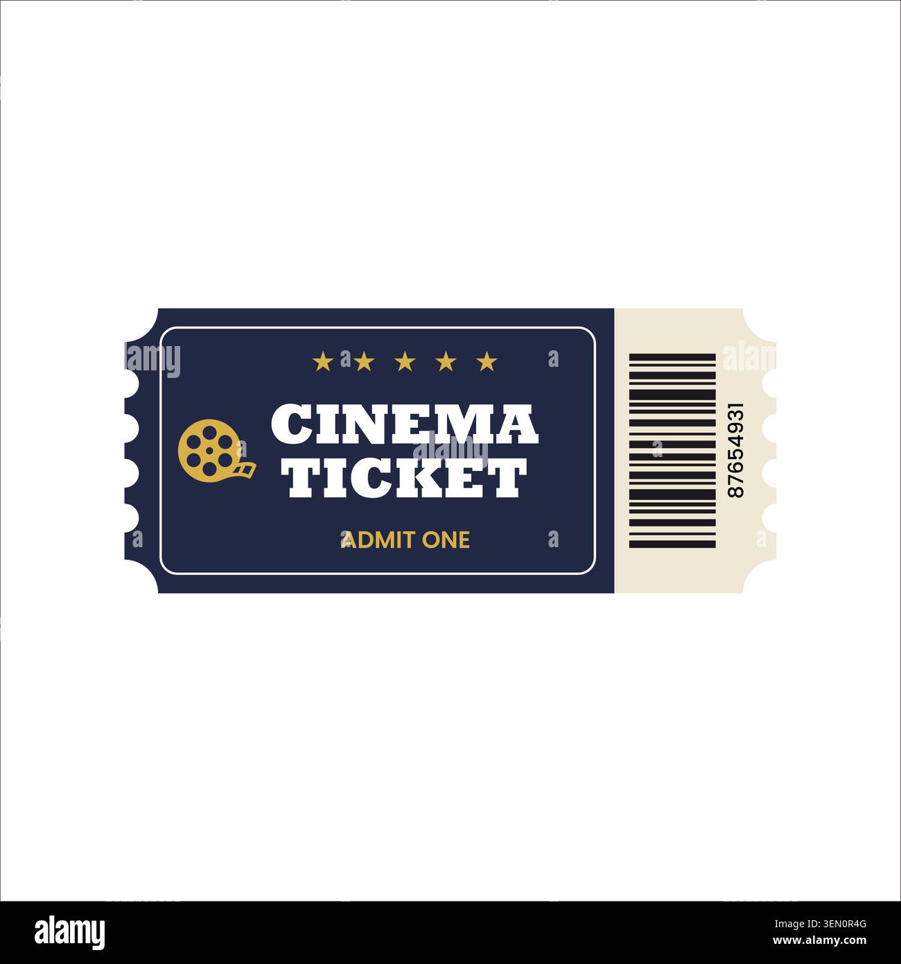 Cinema Ticket Admit One Entertainment Vector Template Stock Vector