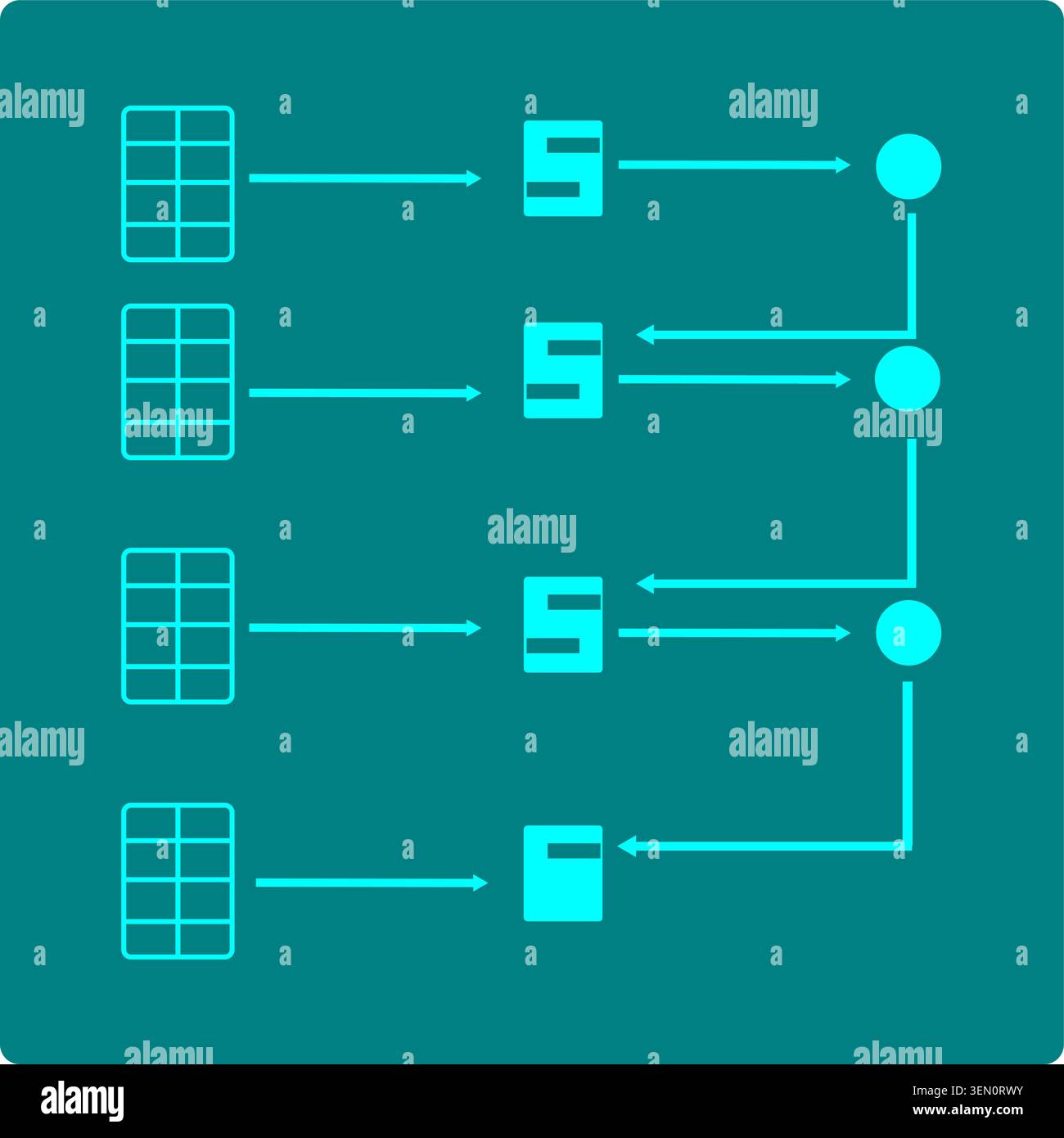 Contextual Memory Retrieval; Abstract AI Vector Diagram Stock Vector