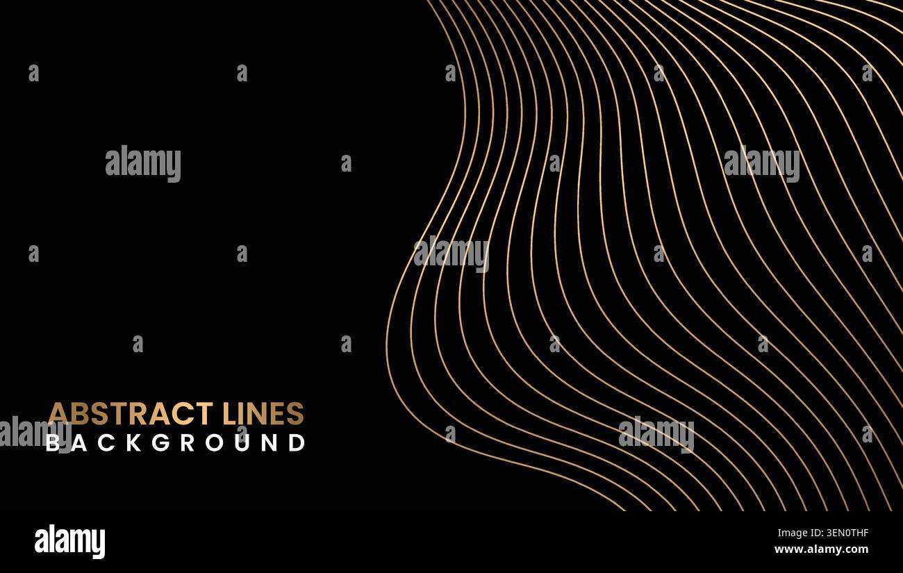 Golden Curved Line Abstract Background Stock Vector
