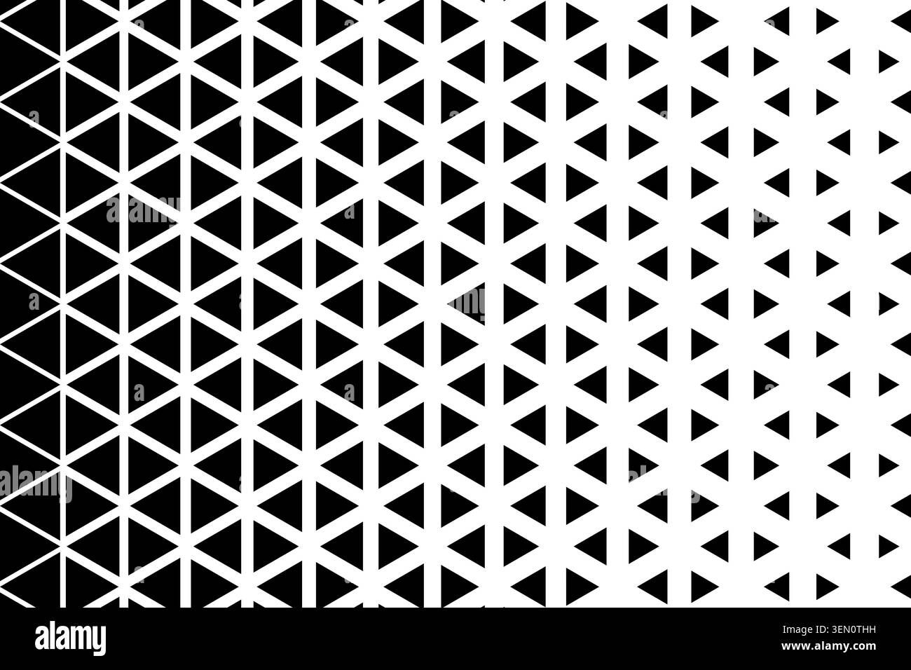 Repeating vanishing triangles pattern. Triangular shapes background with faded effect. Simple geometric mosaic texture. Minimalistic abstract design Stock Vector