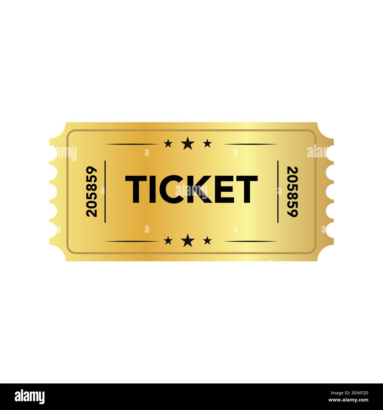 Golden Luxury Event Admission Ticket Vector Template Stock Vector